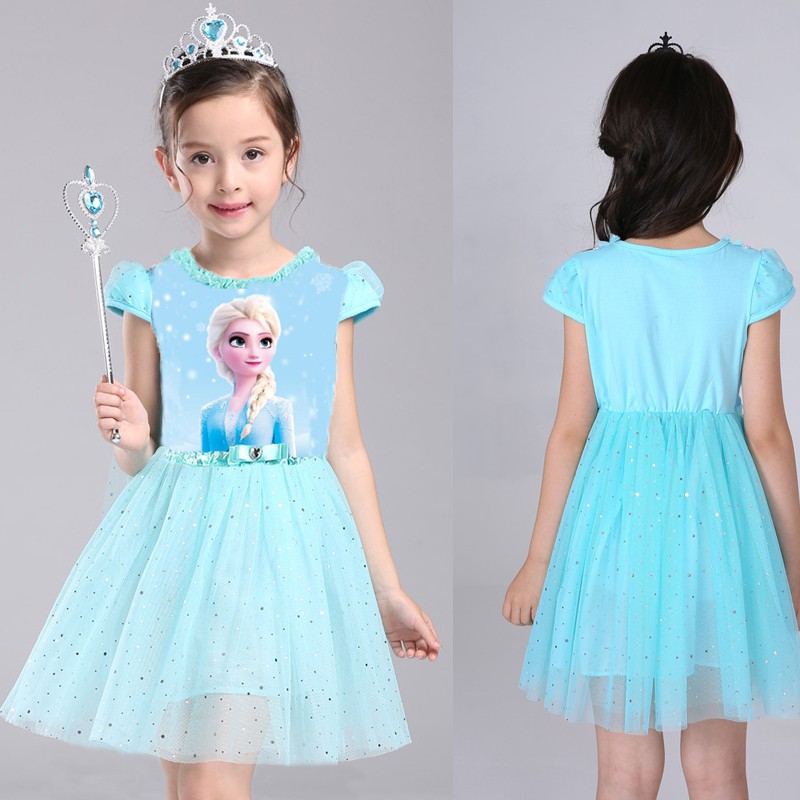 Đầm Công Chúa Anna Elsa Hoạt Hình Cho Bé Gái Từ 2-6 Tuổi