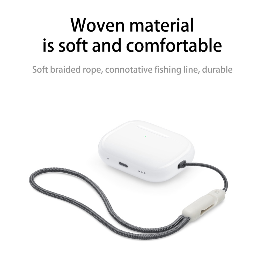 Vỏ Bảo Vệ Hộp Sạc Tai Nghe AirPods Pro 3 2 1 Bằng Nylon Có Dây Đeo Chống Thất Lạc
