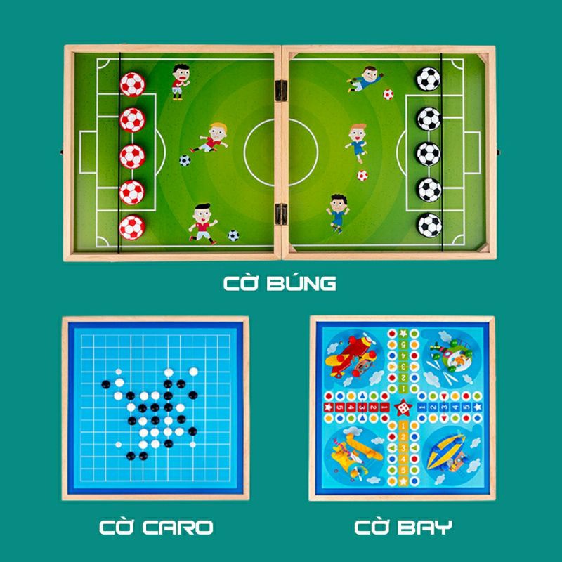 Bộ Cờ 3in1: Cờ Vua , Cá Ngựa và Búng Giúp Bé Vừa Học và Chơi Thỏa Thích