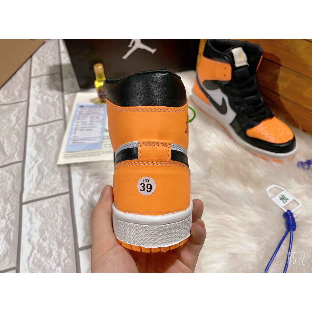 [Mã FAXANH245 giảm 10k đơn từ 50k] Giày Air Jordan 1 Cao Cổ, Giày thể thao Jd1 Cam Đen Cao Cổ Nam Nữ Full Box Bill | BigBuy360 - bigbuy360.vn