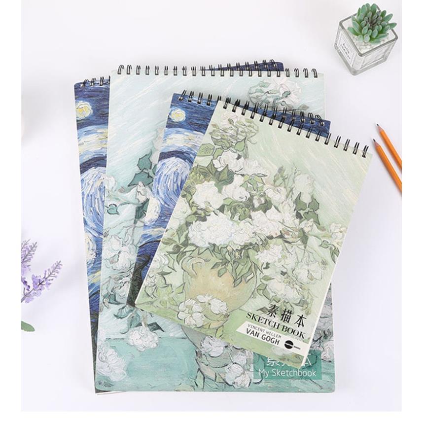 Sketchbook KOLANO sổ vẽ phác thảo, ký họa 100 trang A4, A5 gáy xoắn bìa họa tiết 160g SN-001381