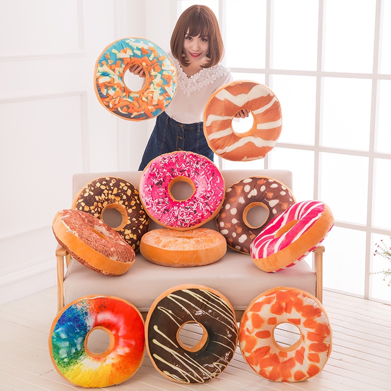 Gối nhồi bông NAFENA thiết kế hình bánh donut sáng tạo vui nhộn