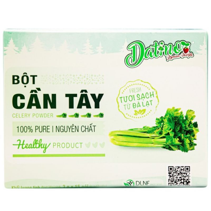 Bột Cần Tây Nguyên Chất Datino - Giảm Cân, Cân Bằng Huyết Áp, Hạ Cholesterol (15 gói x 3g)