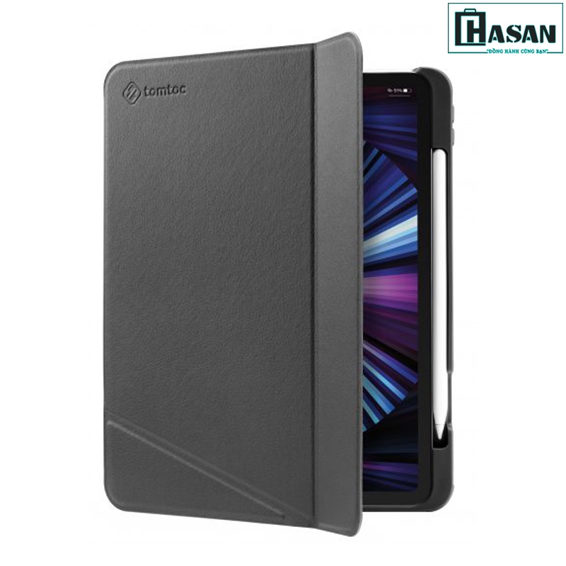 Bao da iPad Pro 11 inch M1 2021 chính hãng TOMTOC (USA) từ tính đa góc VERTICAL - B02-007 hỗ trợ sạc không dây APPLE PEN