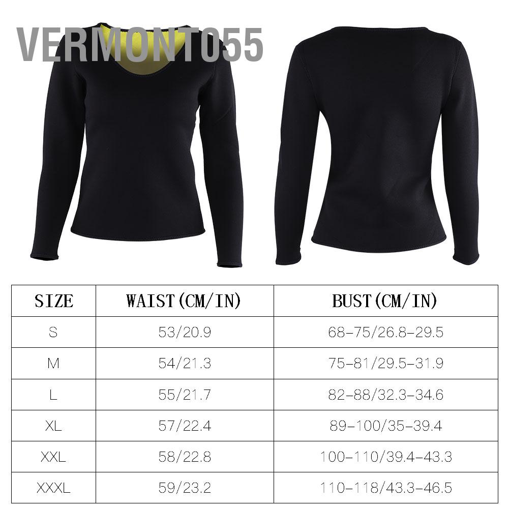 Vermont055 Women Neoprene Slimming Long Sleeves Body Sweat Sauna Shirt for Weight Loss