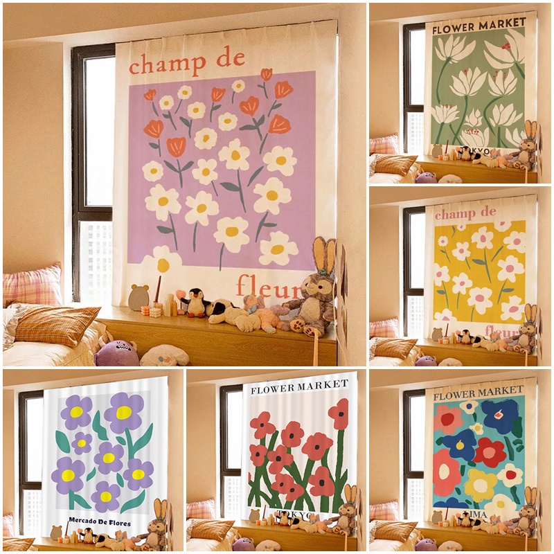 Rèm Cửa Sổ Khóa Dán In Họa Tiết Hoa Cho Phòng Ngủ