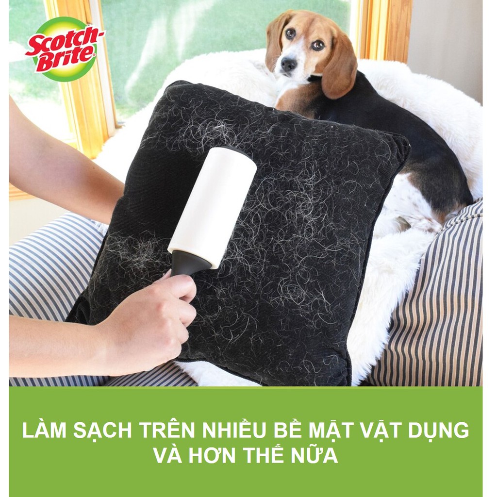 Cây Lăn Bụi Loại Lớn 30 Lớp 3M Scotch Brite-Làm Sạch Lông Chó Mèo,Bụi Quần Áo,Ghế Sofa