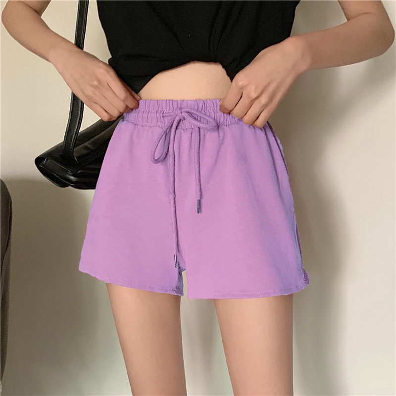 Quần Đùi Thể Thao Ống Rộng Lưng Cao Thời Trang Mùa Hè Cho Nữ