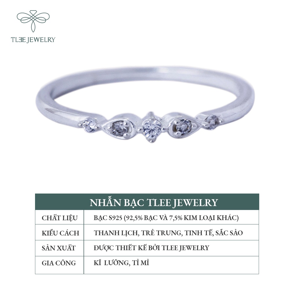 Nhẫn bạc nữ TLEE đính đá Almira mini NCJ A0123
