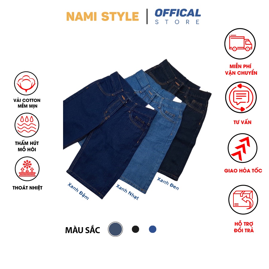 Quần short jeans nam vải mịn không phai không sờn bền màu from 45-85kg