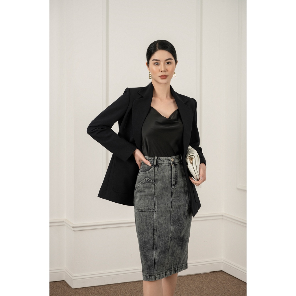 Áo blazer nữ tay dài dáng vừa Eva de Eva 22SBLE012D