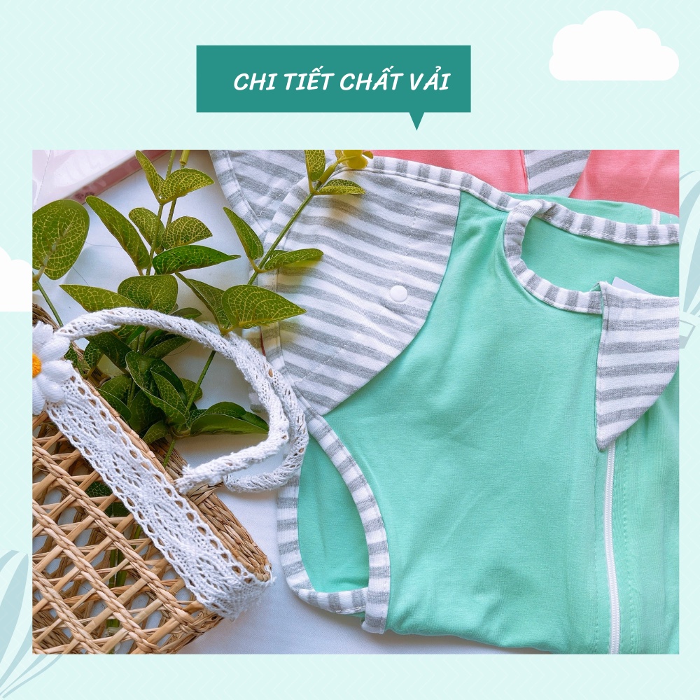 [6 MÀU] Túi ngủ trẻ em MOONIE cao cấp có cúc mở tay - Vải cotton co giãn 4 chiều mềm mịn