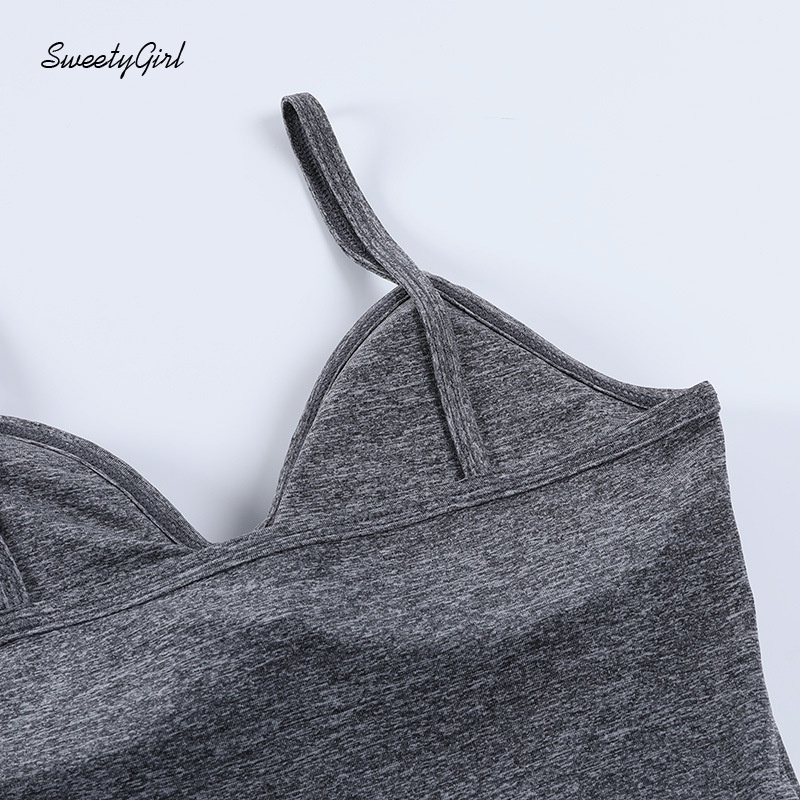 Áo Hai Dây Cổ Chữ V Màu Trơn Thời Trang Dành Cho Nữ