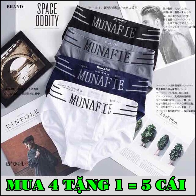 MUA 4 TẶNG 1 = 5.Quần lót nam MUNAFIE cao cấp] - Không đường may