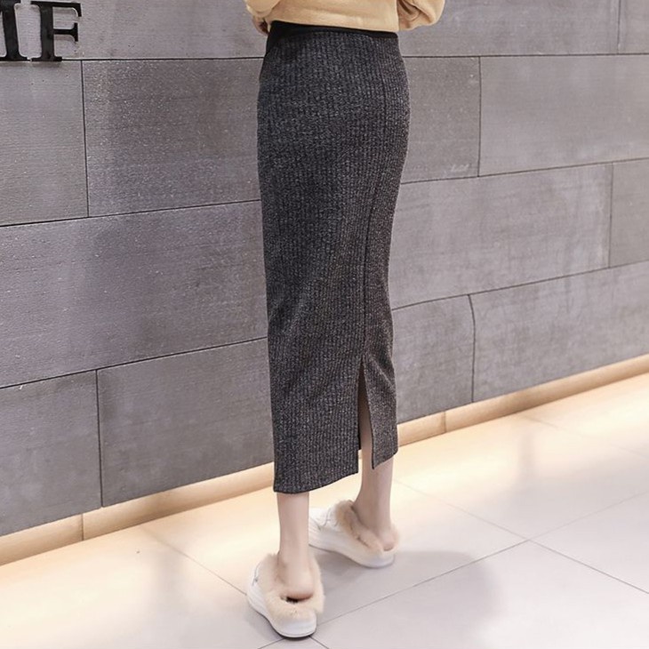 Chân Váy Len Lưng Cao Thời Trang Thu Đông Cho Phụ Nữ Mang Thai