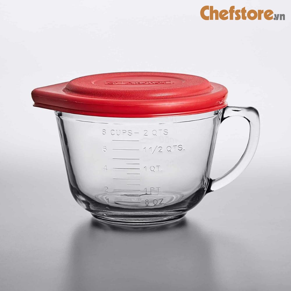 Ca Đong Chất Lỏng 💥 Cốc Chia Vạch Tô Thủy Tinh Làm Bánh Trộn Bột Size 2000 ml Chính Hãng ANCHOR HOCKING MỸ