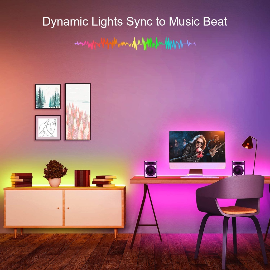 Dây Đèn Led 5050 RGB Thay Đổi Màu Sắc Kèm Điều Khiển bluetooth Tiện Dụng Trang Trí Phòng Khách / Phòng Ngủ