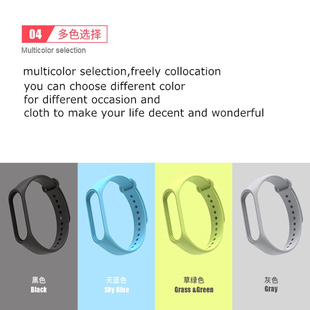 Dây đeo silicon mềm cho đồng hồ thông minh cho Xiaomi Mi Band 3