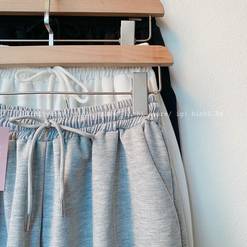 Quần ống rộng dáng jogger bom bo gấu nỉ da cá siêu Hot hichi