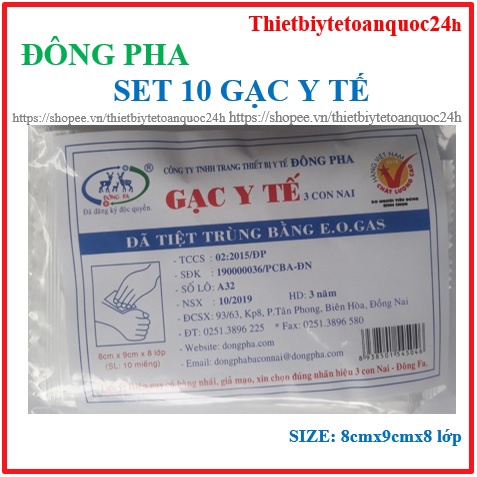 Combo 100 miếng Gạc y tế tiệt trùng Đông Pha