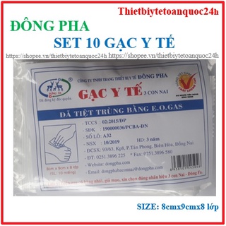 combo 10 Gạc y tế tiệt trùng Đông Pha 5x6/8x9cm (Gói 10 miếng)