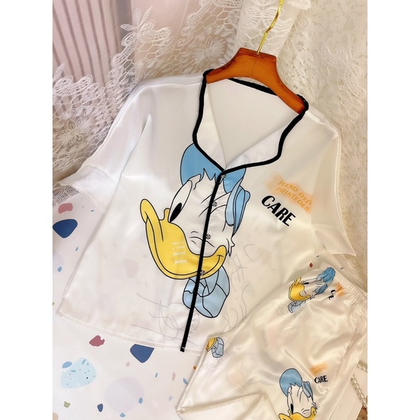 (Dưới 65kg) Đồ bộ dài cổ lượn Lụa cao cấp 😊 - tay ngắn quần dài | BigBuy360 - bigbuy360.vn