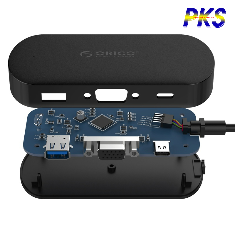 Cáp chuyển đổi đa năng Type-C to USB 3.0-A / Type-C / VGA Adapter ORICO TCV1 - Màu Trắng - Hàng chính hãng