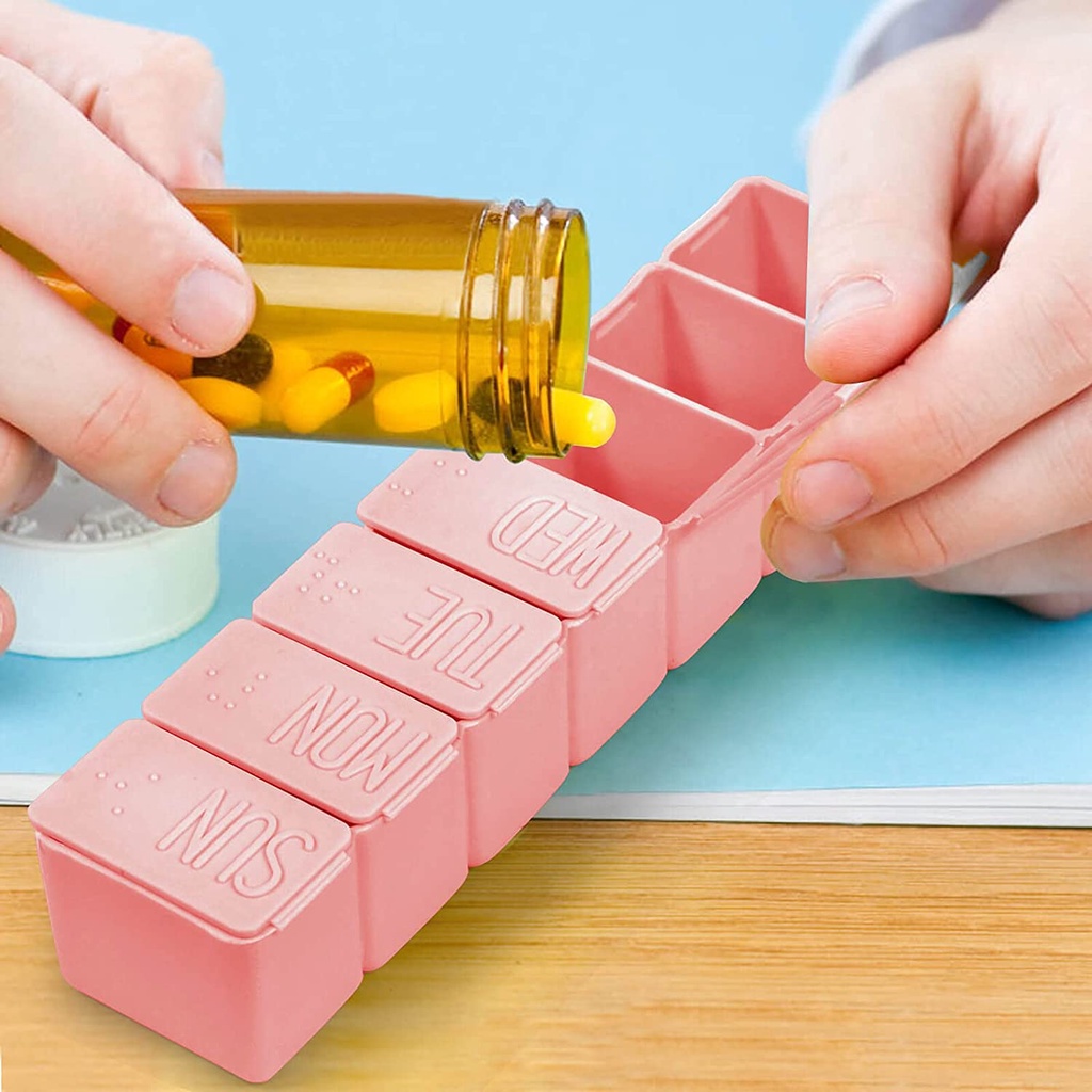 Hộp đựng chia thuốc mang đi 7 ngày tiện lợi khi đi du lịch