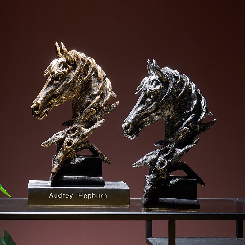 Phụ kiện trang trí hình đầu ngựa bằng nhựa resin sáng tạo
