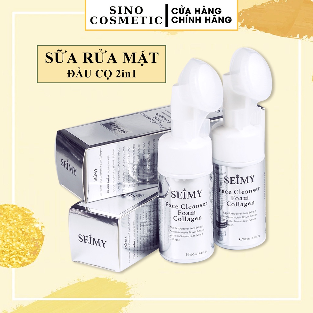 Sữa rửa mặt đầu cọ tạo bọt - Face Cleanser Foam Collagen - đầu cọ tiện lợi, sạch sẽ, giảm mụn cám, thu nhỏ chân lông