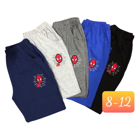 Quần dài cotton sài gòn size đại cho bé từ 20-35kg thêu người nhện
