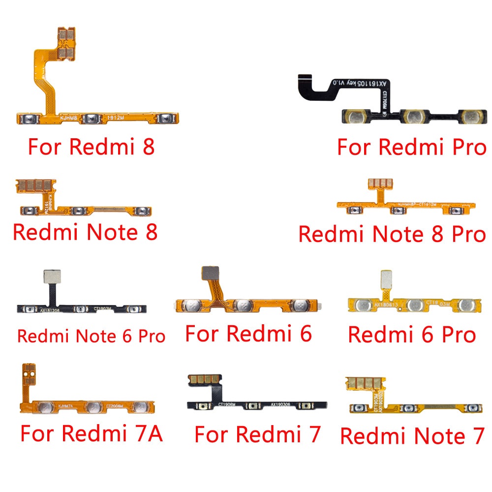 Mạch Nút Âm Lượng Cho Điện Thoại Xiaomi Redmi 8 7 6 Pro 7A Note 6 7 8 Pro