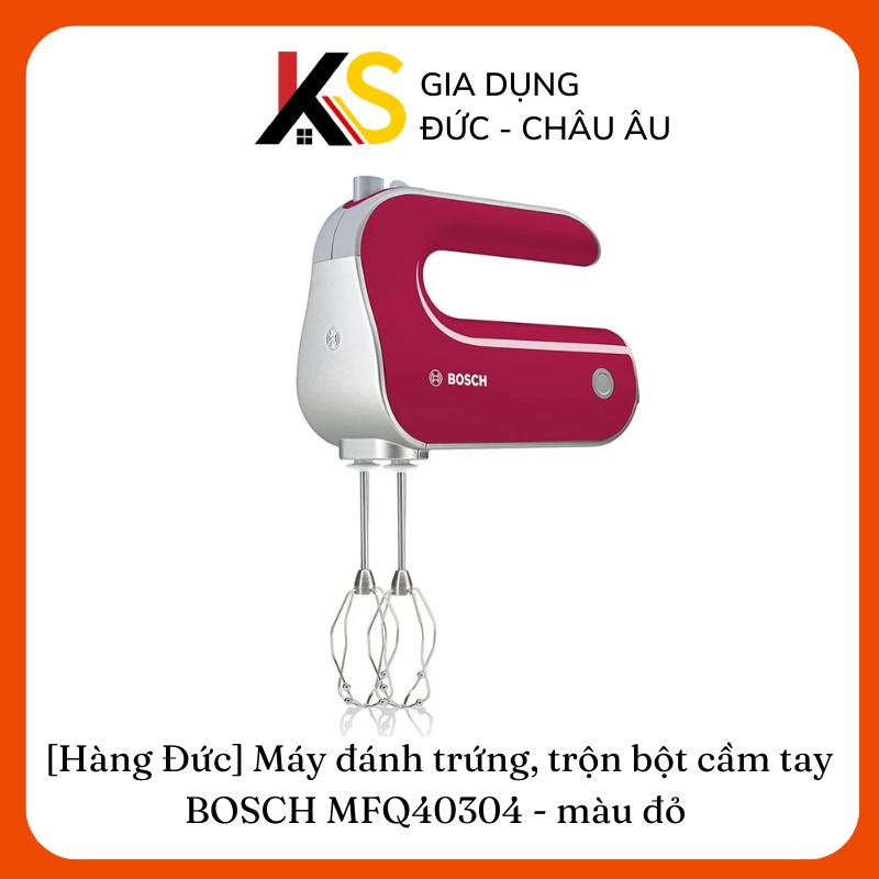 Máy đánh trứng, trộn bột cầm tay BOSCH MFQ40303 - màu đỏ - 500 W