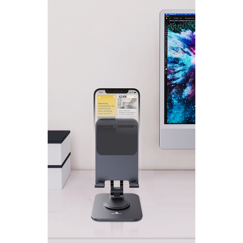 Gía Đỡ IPAD Tablet Hợp Kim Nhôm Tay Giữ Xoay 360 Độ DIGIMIX Điều Chỉnh Độ Cao L05