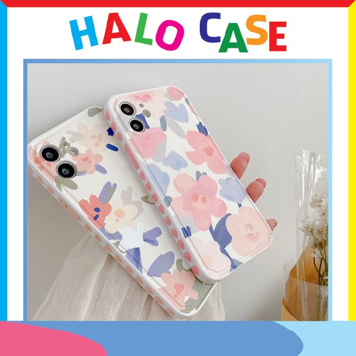 Ốp lưng iphone viền nổi BVC hoa màu nước 6/6plus/6s/6splus/7/7plus/8/8plus/x/xr/xs/11/12/pro/max/promax
