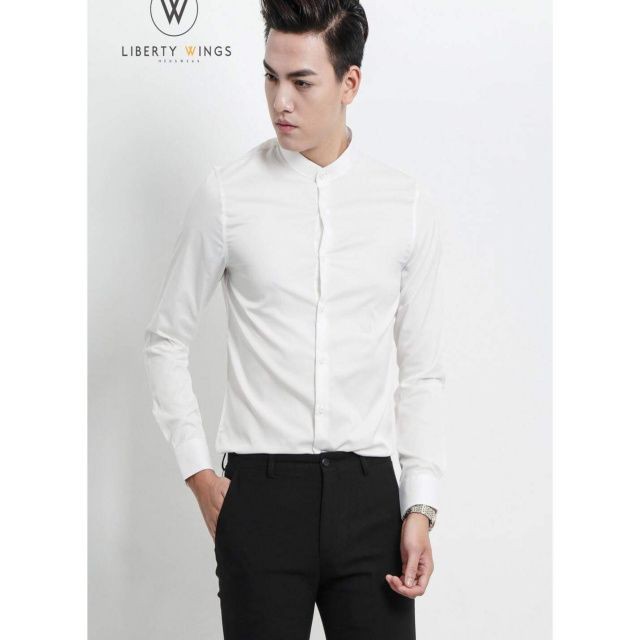 [BIG SALE] (RẺ VÔ ĐỊCH- SL GIỚI HẠN) Áo Sơ Mi  trắng Cổ Tàu Nam Dài Tay Vải Lụa Cao Cấp Chống Nhăn Chống Xù Chống Bám bụ