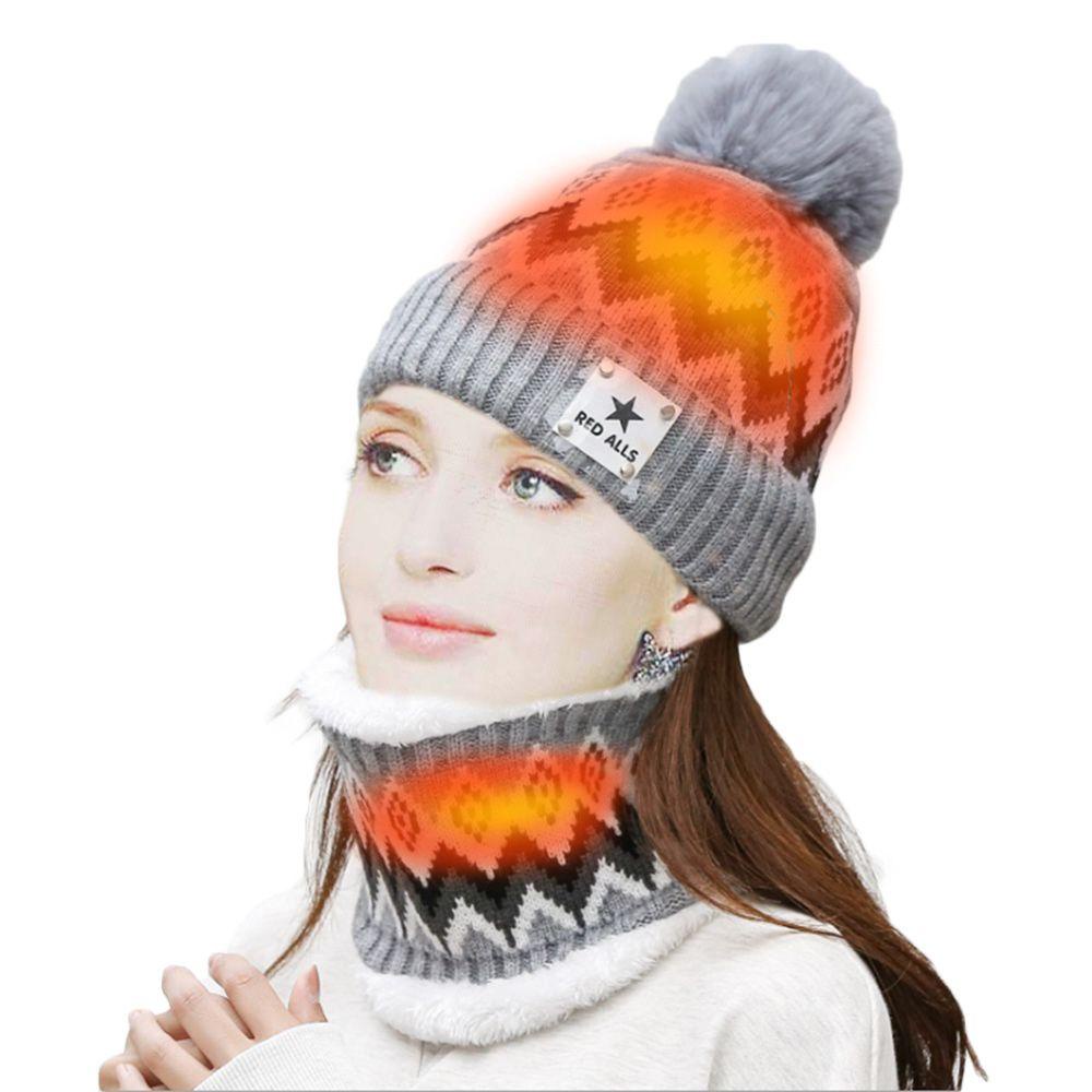 ZAIJIE24 Set Mũ beanie Kèm Khăn Choàng Cổ Giữ Ấm Mùa Đông Cho Nam Nữ