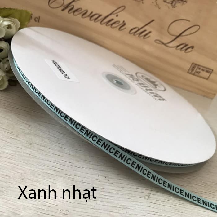 Ruy băng gân chữ tiếng anh 6mm