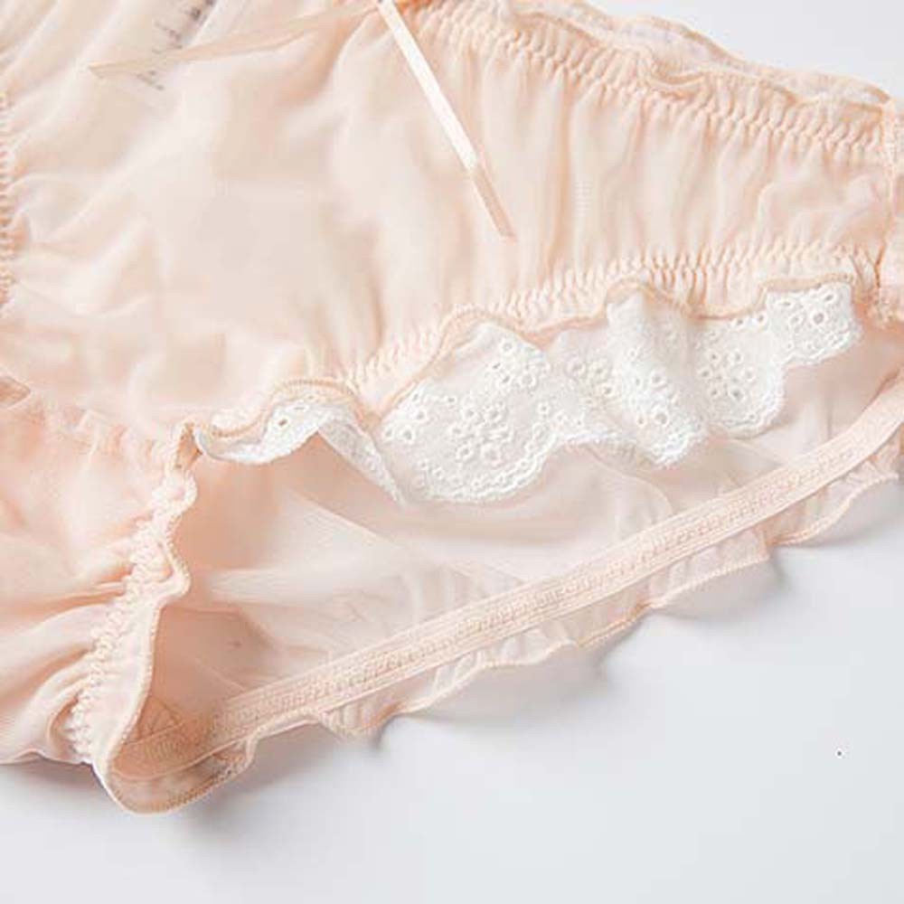 Quần Lót Cotton Nylon Phối Nơ Ren Gợi Cảm Cho Nữ