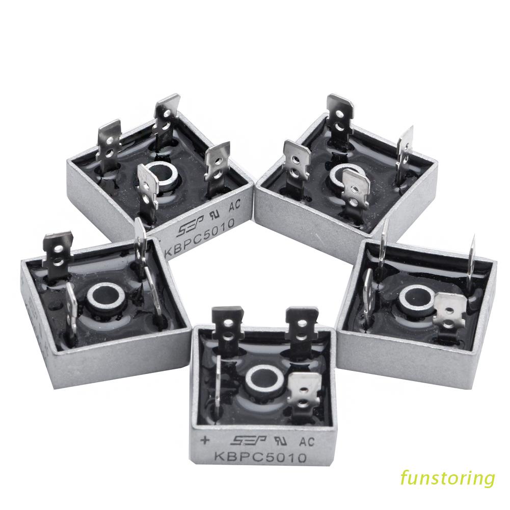 Set 5 đi ốt cầu chỉnh lưu kim loại KBPC5010 1000V 50A 4 chân