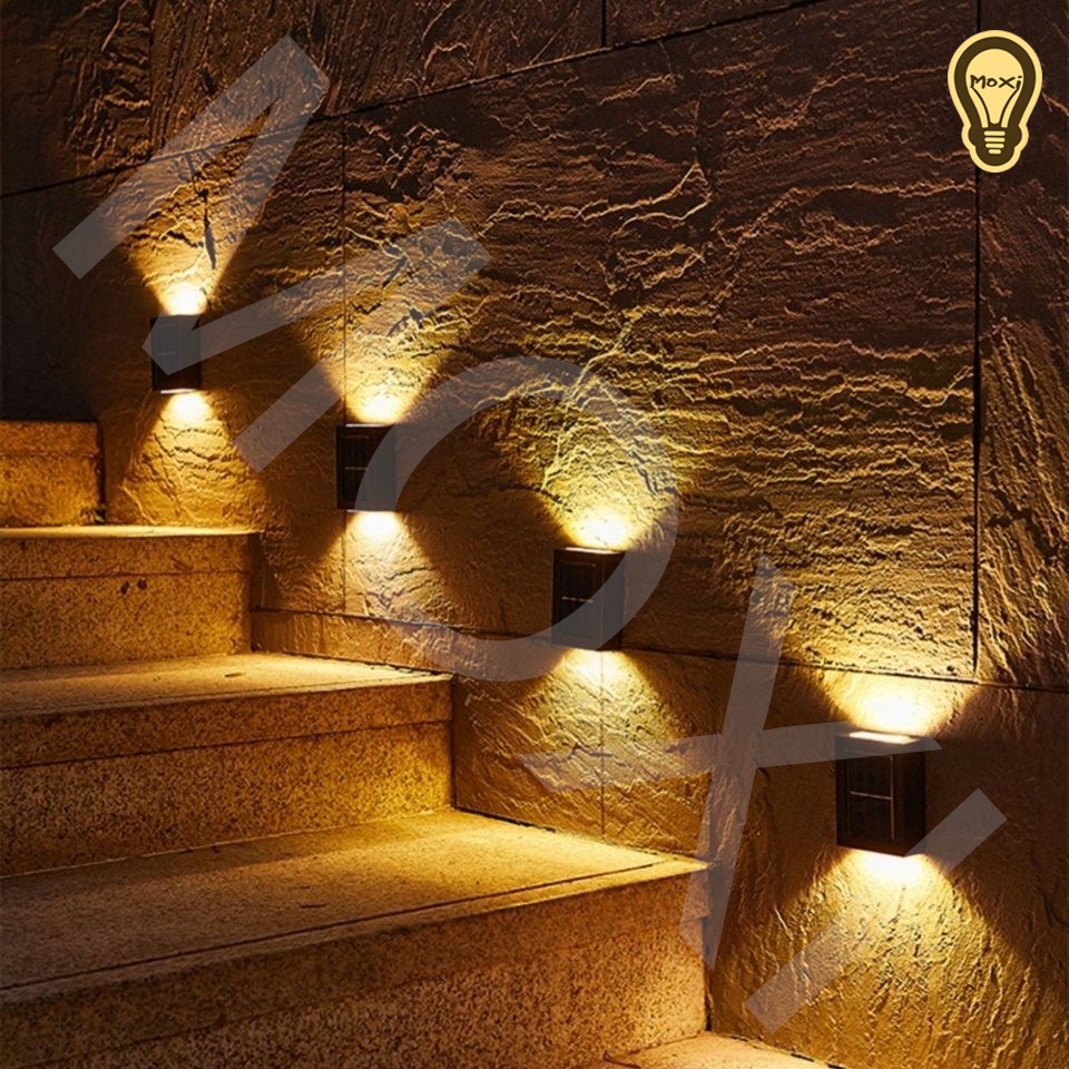 【LOẠI 1】Đèn led gắn tường dùng năng lượng mặt trời chống nước trang trí decor sân vườn , trong nhà ngoài trời MOXI.