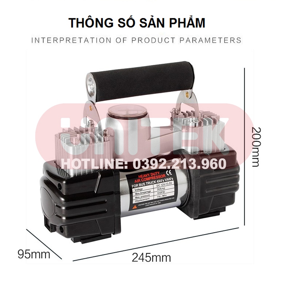 Bơm Công Suất Lớn 280W Chuyên Dụng Cho Ô Tô