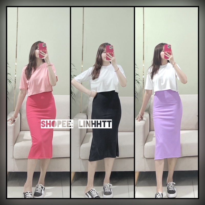 NEW | SET ÁO THUN CHÂN VÁY ĐUÔI CÁ ÔM BODY DÁNG DÀI