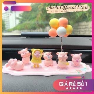 Set tượng hình thú trang trí ô tô, bàn làm việc, góc decor, set lợn heo trang trí, chim cánh cụt