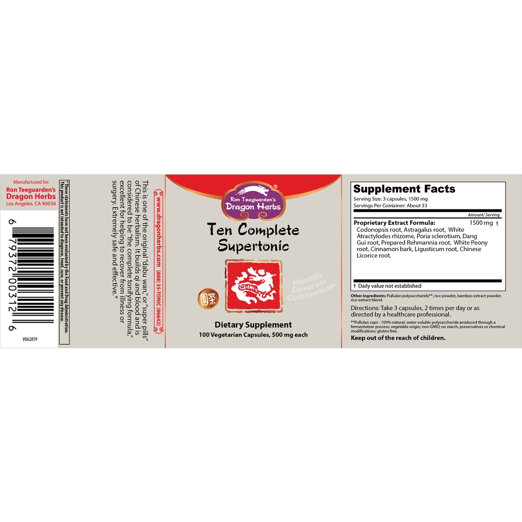 Thập toàn đại bổ - Viên bổ máu Ten Complete Supertonic Dragon Herbs 100 viên