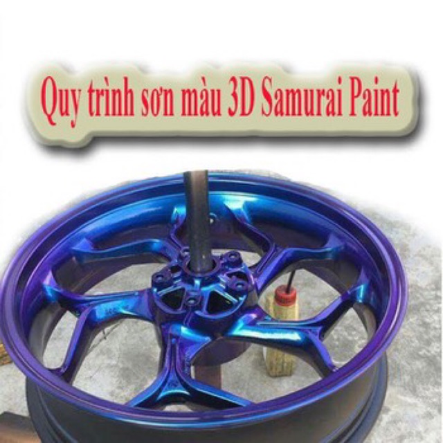 [COMBO] Sơn xịt Samurai màu Titan 3D/màu Xanh Ánh Tím - T901 với bóng 128