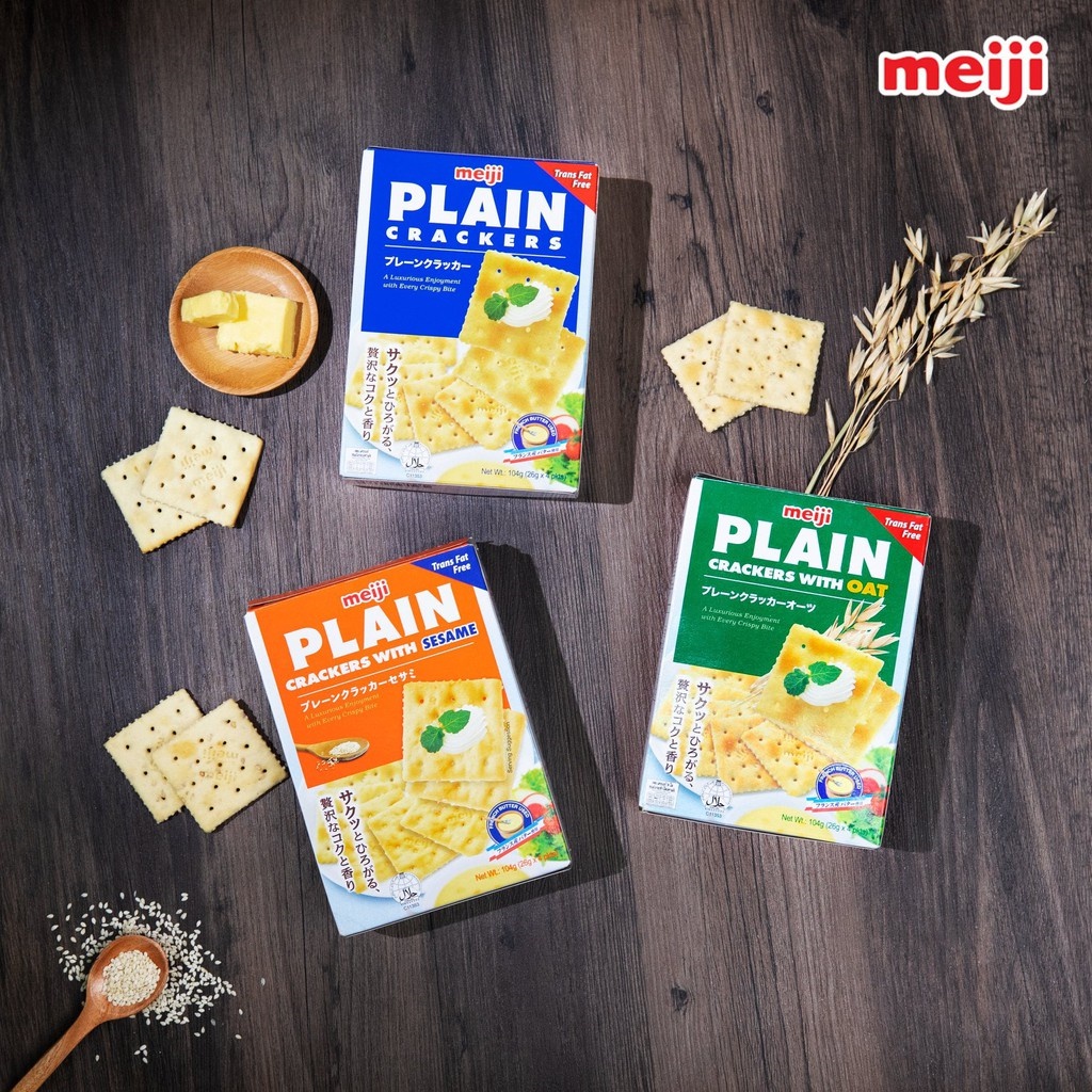 Bánh Quy Giòn Plain Cho Người Ăn Kiêng Meiji 104gr