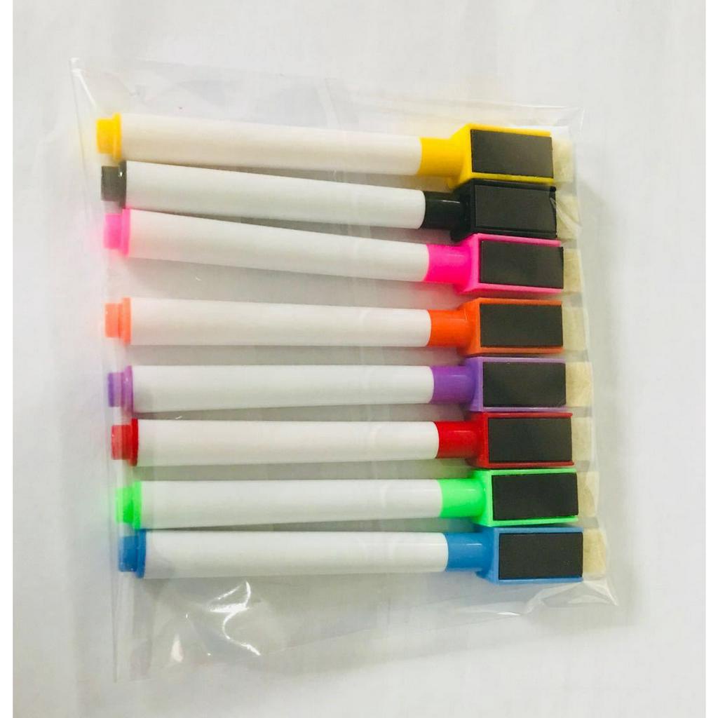 Bộ bút 8 màu acrylic viết bảng ghi chú trong suốt,viết gương, bề mặt kính, dễ dàng lau xóa