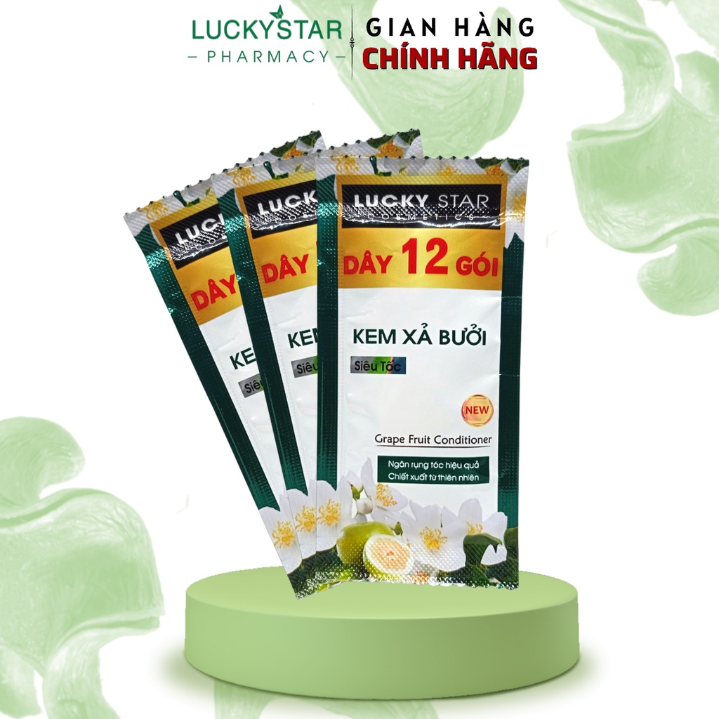 [FMCGTT30K2 giảm 30K đơn 99K] Dầu Gội và Kem Xả Bưởi Lucky Star dây 12 gói 6ml