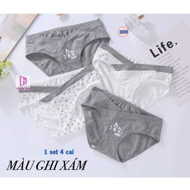 Quần lót Bầu Sau Sinh cạp chéo, chất cotton CAO CẤP co giãn thấm hút mồ hôi, cho bà bầu size từ 43 - 85kg - 2X MART